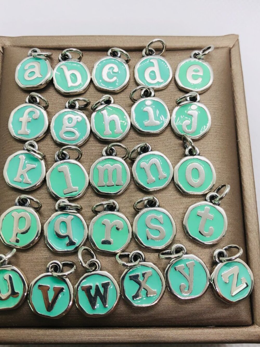 James Avery Vintage Type Initial Charm Light Blue